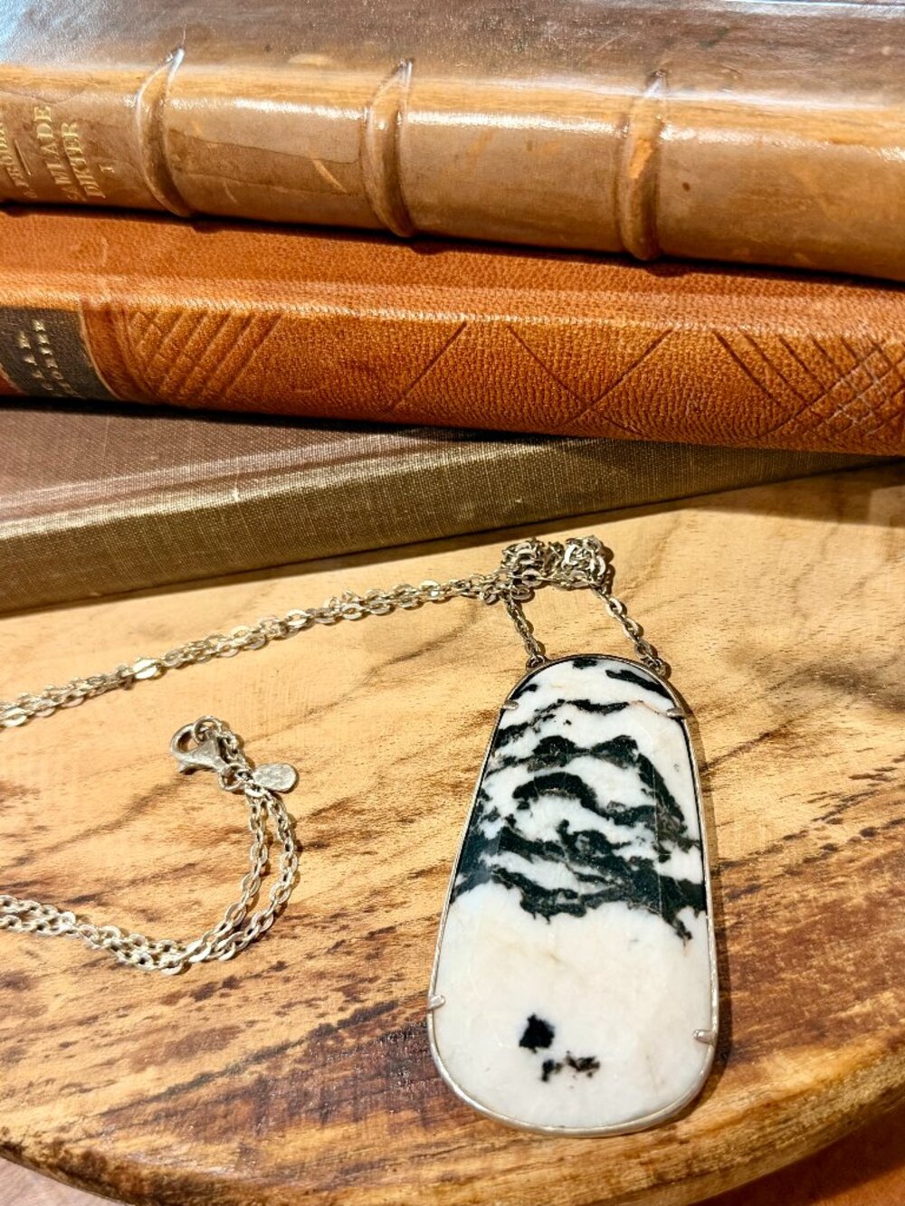 Retired Silpada Wild Thing Zebra Agate Sterling Silver Pendant Necklace N2736 92